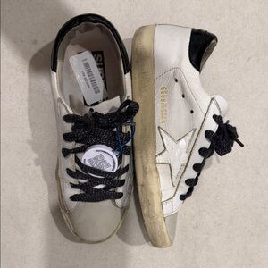 Golden Goose White and Black Sneakers